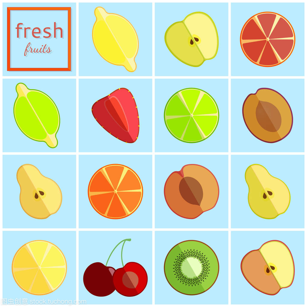 清新水果系列矢量插图在包装设计中的应用